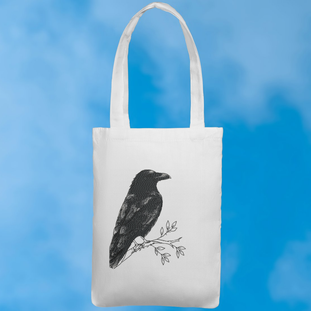 Pensive Crow Machine Embroidery Design for 5x7 Hoop | PES DST JEF Digital files - Image 2