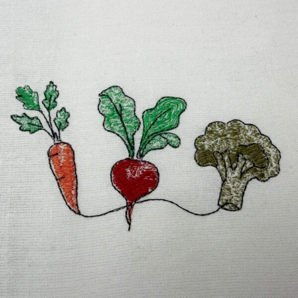 vegetable embroidery design for kitchen linen