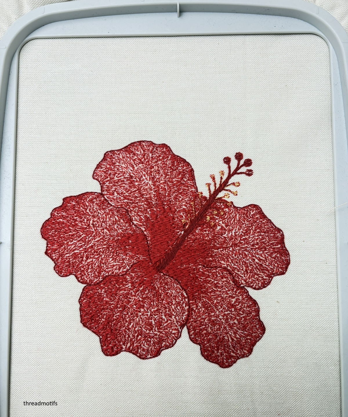 hibiscus floral embroidery design threadmotifs